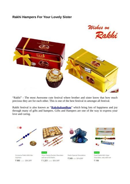 Rakhi Hampers Online Shopping From Infibeam