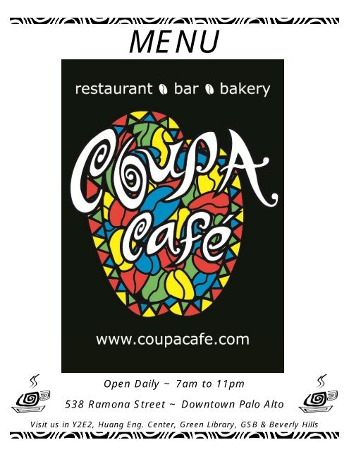 Full Menu - Coupa Cafe