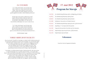 17. mai 2012 Program for StavsjÃ¸ - Ringsaker kommune