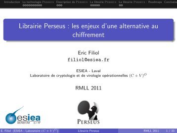 Librairie Perseus : les enjeux d'une alternative au ... - RMLL 2011