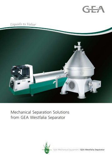 Mechanical Separation Solutions from GEA Westfalia Separator pdf ...