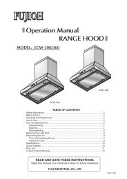 Operation Manual RANGE HOOD - Custom Service Hardware