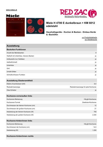 Miele H 4700 E dunkelbraun + KM 6012 edelstahl - Red Zac