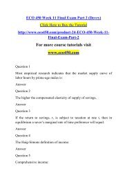 ECO 450 Week 11 Final Exam Part 2 (Devry)