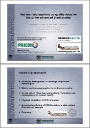 Hot tear segregations as quality decisive factor for advanced steel ...