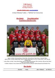 VfB Polch I Der Kader Torschützenliste Ergebnisse/Spielberichte ...