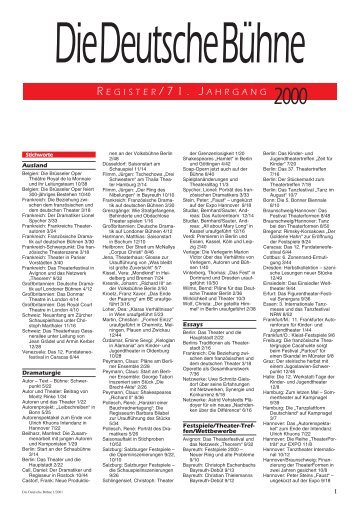 DDB_Register_2000 - Die Deutsche Bühne