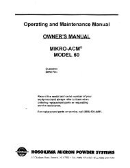 OWNER'S MANUAL MlKRO-ACMÂ® MODEL 60 - Hosokawa Micron ...