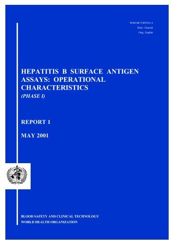 Hepatitis B Surface Antigen Assays: Operational Characteristics