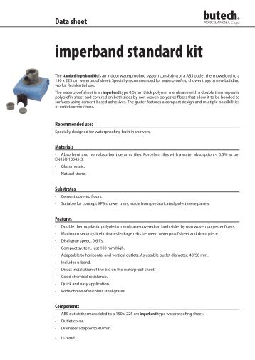 Data sheet imperband standard kit - Butech