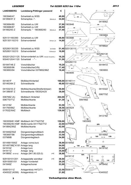 Ersatzteile für Bodenbearbeitung - Legerer.at