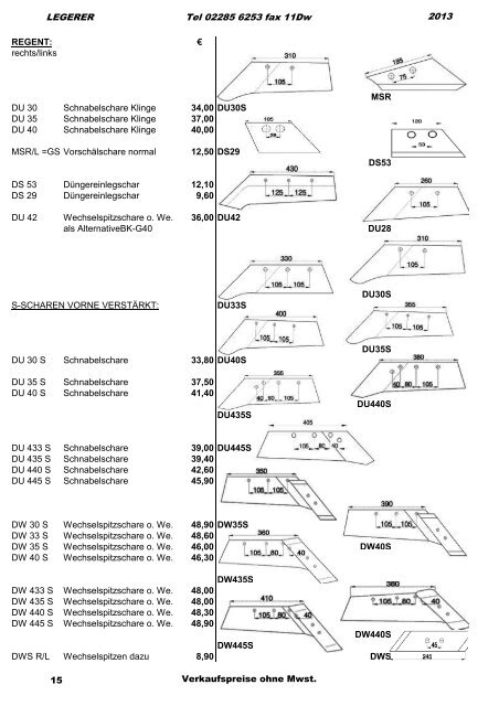 Ersatzteile für Bodenbearbeitung - Legerer.at