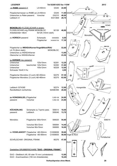 Ersatzteile für Bodenbearbeitung - Legerer.at