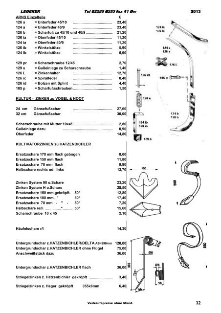 Ersatzteile für Bodenbearbeitung - Legerer.at