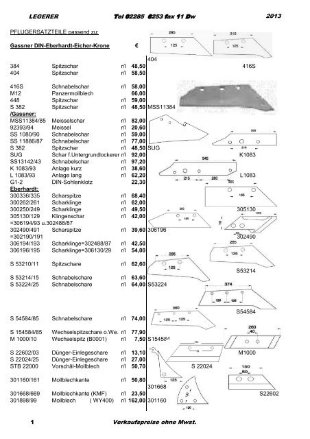 Ersatzteile für Bodenbearbeitung - Legerer.at