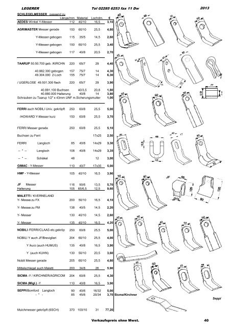 Ersatzteile für Bodenbearbeitung - Legerer.at