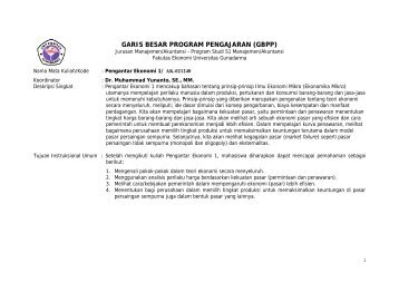 GARIS BESAR PROGRAM PENGAJARAN (GBPP) - SAP Gunadarma