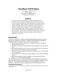 The Minet TCP/IP Stack - Northwestern Networks Group