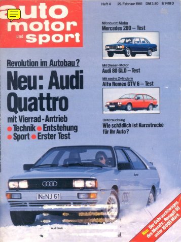 Auto Motor und Sport (D), 1981 - GTV6 et 156 GTA