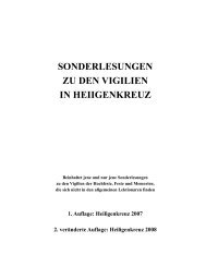 SONDERLESUNGEN ZU DEN VIGILIEN IN HEIIGENKREUZ