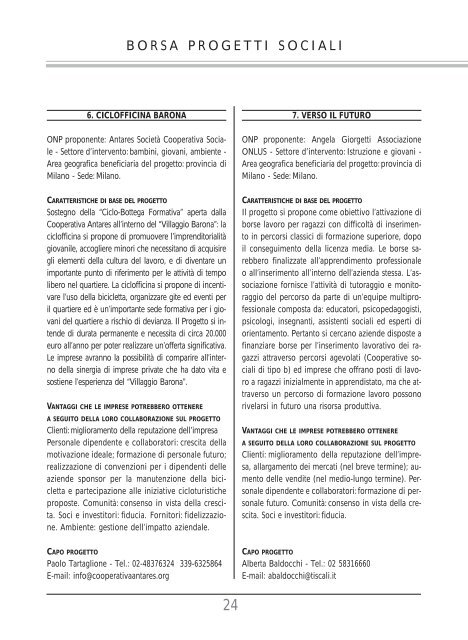 Borsa Progetti Sociali - Lombardia Mobile - Regione Lombardia