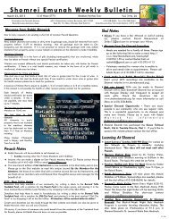 Bulletin - Shomrei Emunah