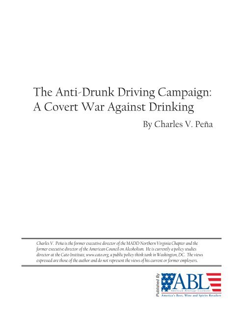 A Covert War Against Drinking - American Beverage Institute