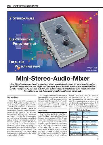 Mini-Stereo-Audio-Mixer - ELV