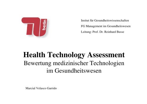 Health Technology Assessment  - Fachgebiet Management im ...