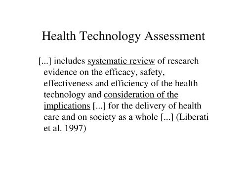 Health Technology Assessment  - Fachgebiet Management im ...