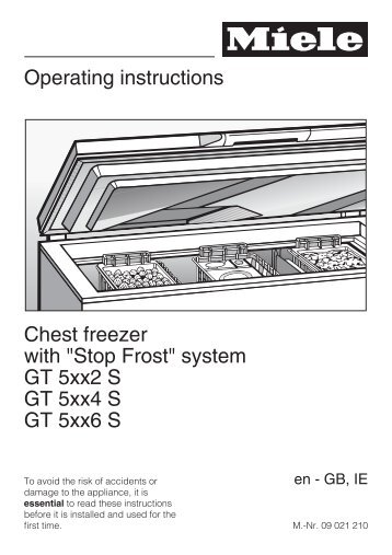 Operating instructions Chest freezer with "Stop Frost" system ... - Miele