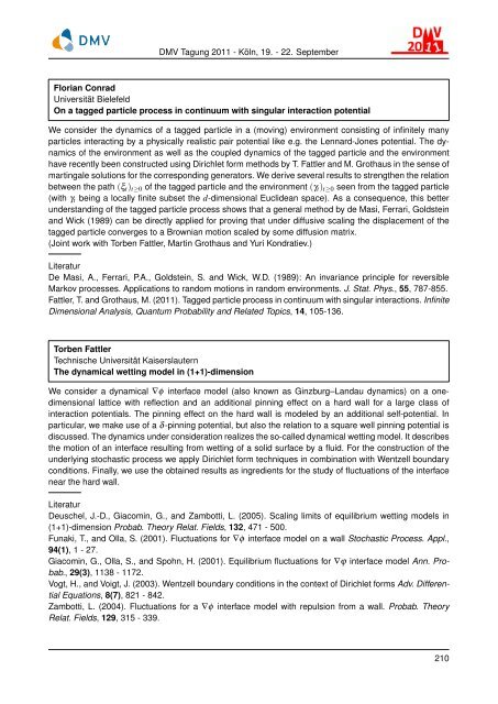 Inhaltsverzeichnis - Mathematisches Institut der Universität zu Köln