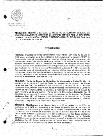 r - ComisiÃ³n Federal de Telecomunicaciones