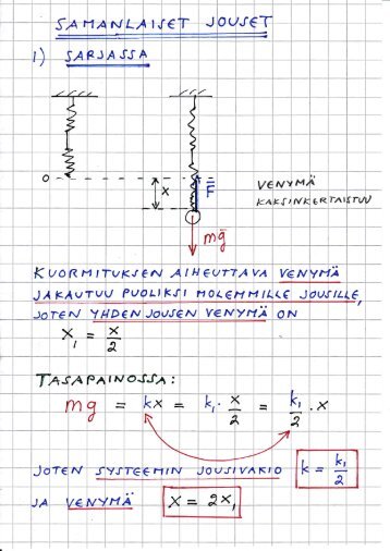 Jouset sarjassa ja rinnan