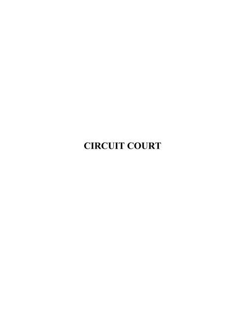 CIRCUIT COURT - Unified Judicial System