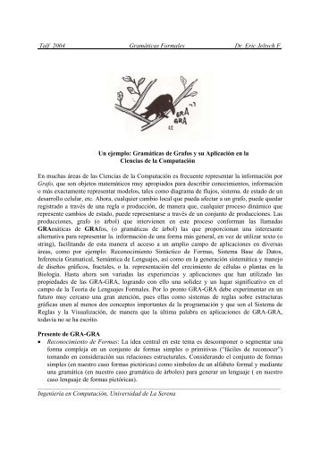 Un ejemplo de Aplicaciones en Gramáticas Formales.