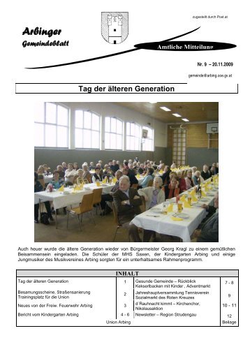 Nr. 9, November 2009 - Gemeinde Arbing