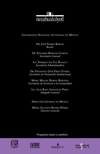 Descargar Programa completo - MÃºsica UNAM