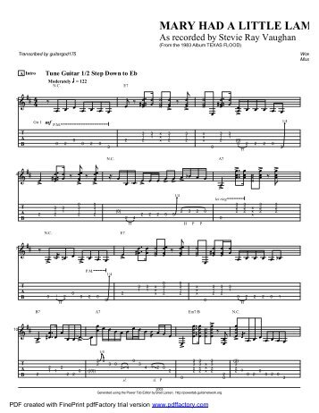 âMary Had A Little Lambâ (PDF) - Guitar Alliance