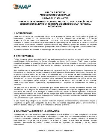 servicio de ingeniería y control proyecto montaje eléctrico ... - Enap