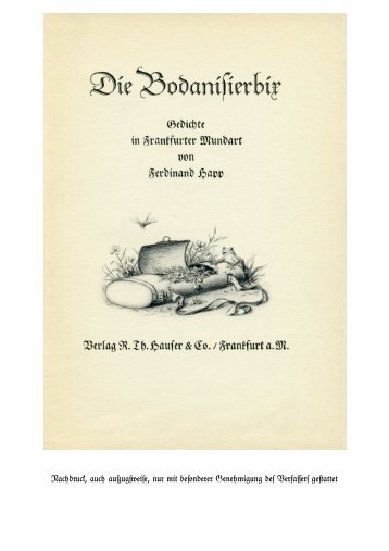 Nachdruck, auch auszugsweise, nur mit besonderer ... - Harald Fester