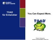 TOAD fuer Entwickler - Quest Software