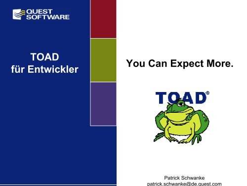 TOAD fuer Entwickler - Quest Software