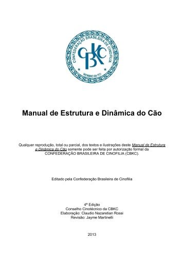 MANUAL DE ESTRUTURA E DINÃMICA do CÃO - CBKC