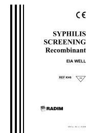 SYPHILIS SCREENING Recombinant EIA WELL REF ... - Radim S.p.A.