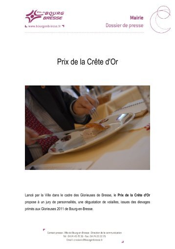 Prix de la CrÃªte d'Or (.pdf - 363,12 ko) - Bourg-en-Bresse