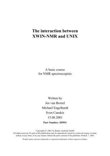 The interaction between XWIN-NMR and UNIX
