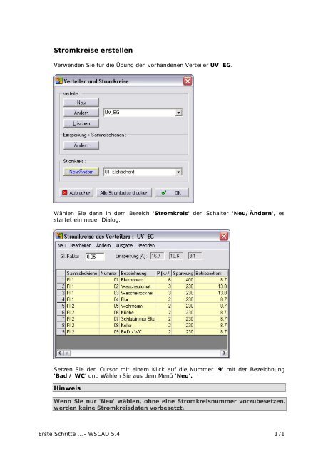 Erste Schritte 5.4 - wscad