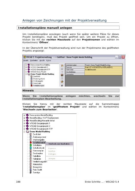 Erste Schritte 5.4 - wscad