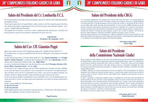 Depliant Campionato Italiano Giudici di Gara 2011 - Settimana ...